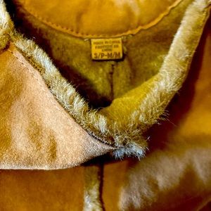 Suede leather Poncho